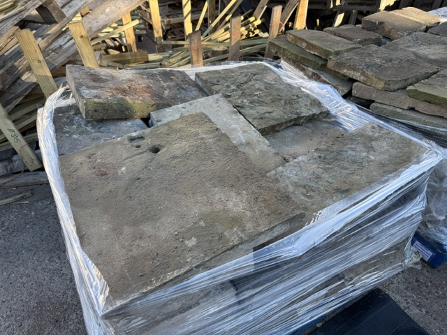 Reclaimed York Stone Paving (Sold per/m2)