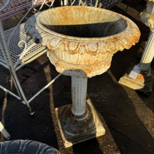 Cast Iron Column Urn (DISTRESSED ANTIQUE WHITE)
