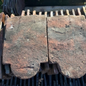 Handmade Red Club shaped roof tiles