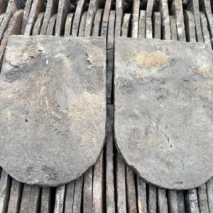 Blue Beaver tail handmade roof tile