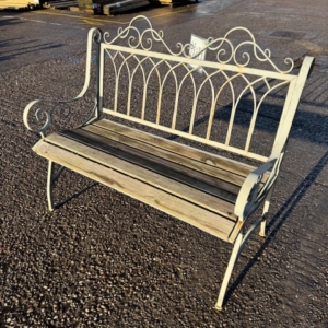 Fir wood and iron bench