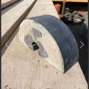 Staffordshire blue half round coping stone (with channel) 8.5"